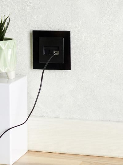 BRITE Розетка двойная RJ11+RJ45 кат.5E РК/Т12-БрЧ черный IEK