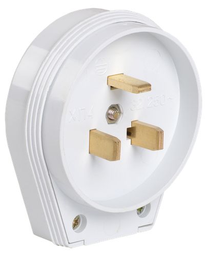 ВПпл10-01-Ст Вилка разборная для плиты с заземлением 32А белая IEK