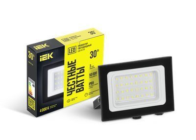 Прожектор СДО 06-30 светодиодный черный IP65 4000 K IEK