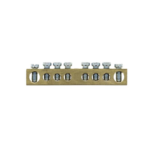 Шина PEN "ноль-земля" (8x12мм) 8 отверстий латунь крепеж по краям EKF PROxima