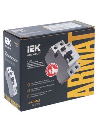 ARMAT Выключатель дифференциального тока R10N 2P 63А 100мА тип AC IEK