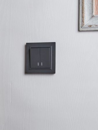 BRITE Выключатель 2-клавишный с индикацией 10А ВС10-2-1-БрГ графит IEK