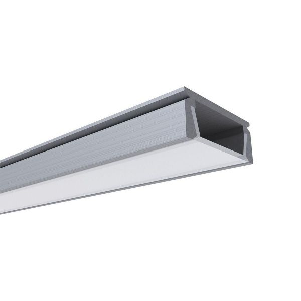 Профиль накладной с рассеивателем серебро 2м. OGM GM-08-01