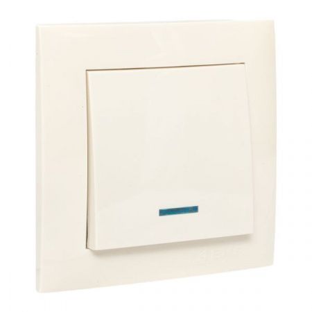 Валенсия выключатель 1-кл. 10А кремовый с индикатором EKF PROxima