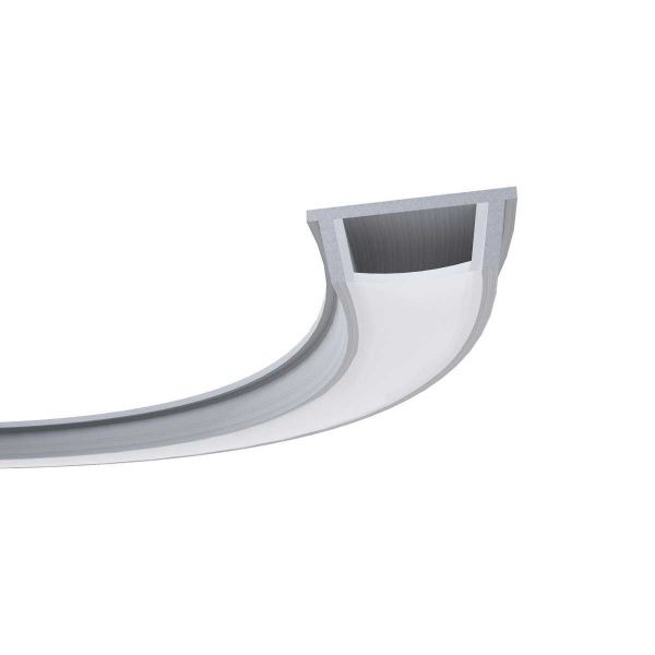 Профиль гибкий накладной с рассеивателем серебро 2м. OGM GM-08-35