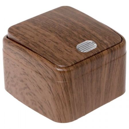 Выключатель 1-клавишный ОП Минск 10А с индикатором тёмное дерево EKF