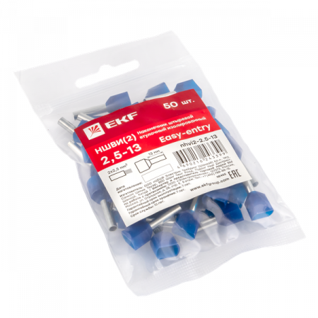 Наконечник штыревой втулочный НШвИ(2) 2,5-13 (50шт.) EKF