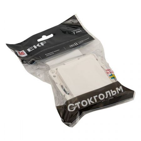 Стокгольм Механизм Выключателя 1-кл. 10А автоматические клеммы белый EKF PROxima