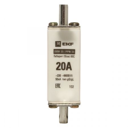 Плавкая вставка ППН-33 100/ 20А габарит 00С EKF