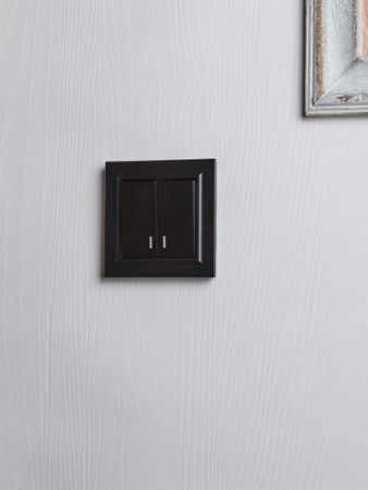 BRITE Выключатель 2-клавишный с индикацией 10А ВС10-2-1-БрЧ черный IEK