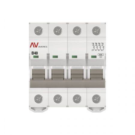 Выключатель автоматический AV-6 4P 40A (B) 6kA EKF AVERES