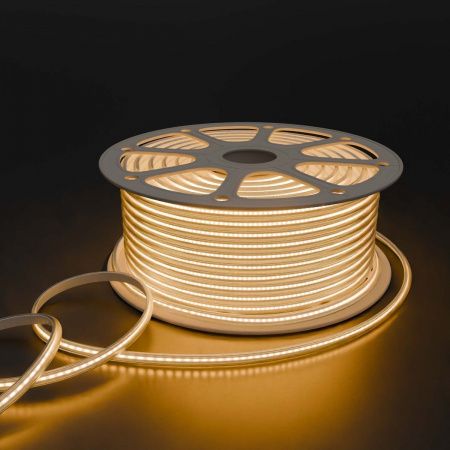 Светодиодная влагозащищенная лента Apeyron 11W/m 288LED/m COB теплый белый 50M 17-54