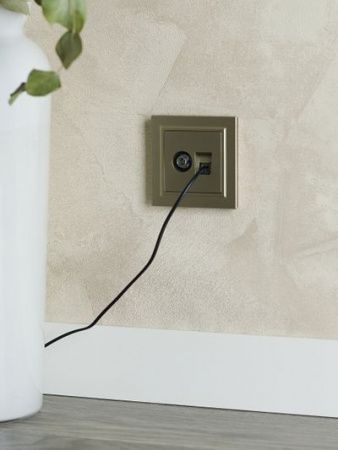 BRITE Розетка двойная TV+RJ45 кат.5E РТВ/РК12-БрШ шампань IEK