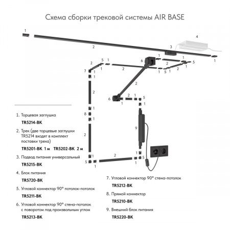 Шинопровод Denkirs Air Base TR5201-BK