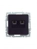 BRITE Розетка двойная RJ11+RJ45 кат.5E РК/Т12-БрЧ черный IEK