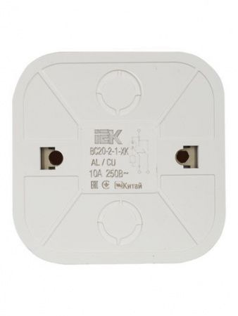 GLORY Выключатель 2-клавишный для открытой установки с индикацией 10А ВС20-2-1-ХК кремовый IEK